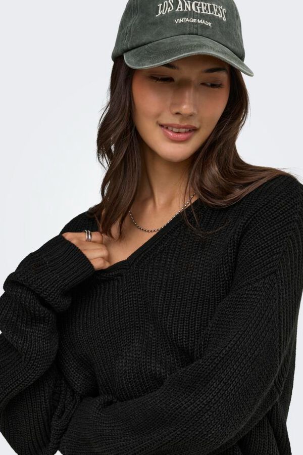 JDY Pullover mit V-Ausschnitt Schwarz