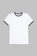 Springfield Camiseta Básica Con Contrastes blanco