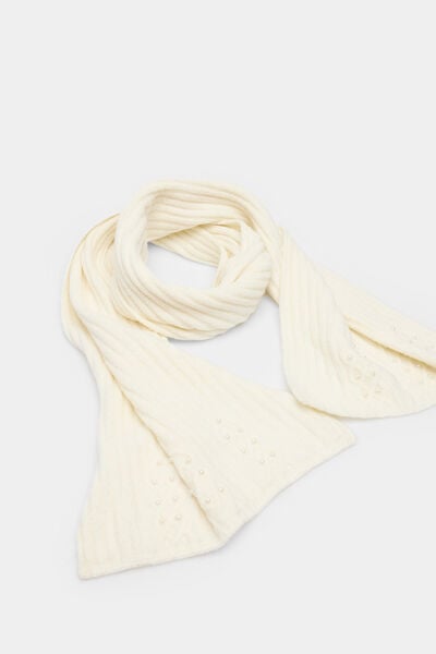 Springfield Pearl ribbed scarf medium beige