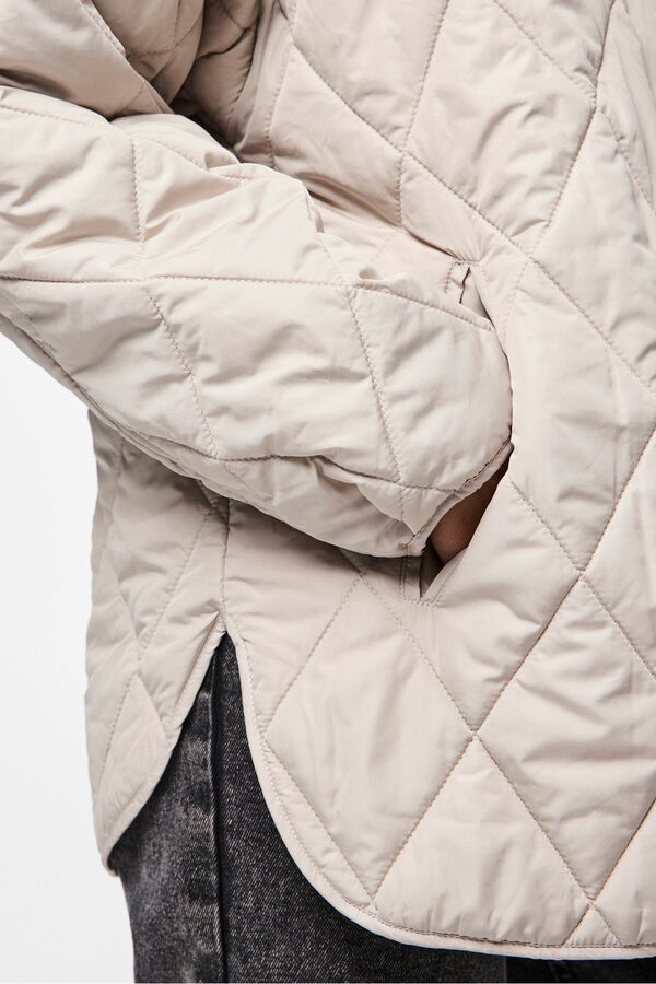 Pieces Quilted buttons jacket grey