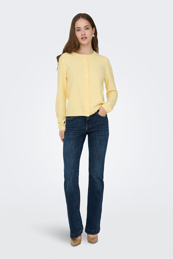 Only Strickjacke mit Kn&ouml;pfen mit Print