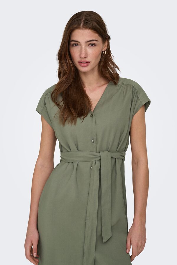 Only Vestido corto abotonado kaki