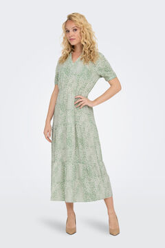 Springfield Langes Kleid mit Print grün
