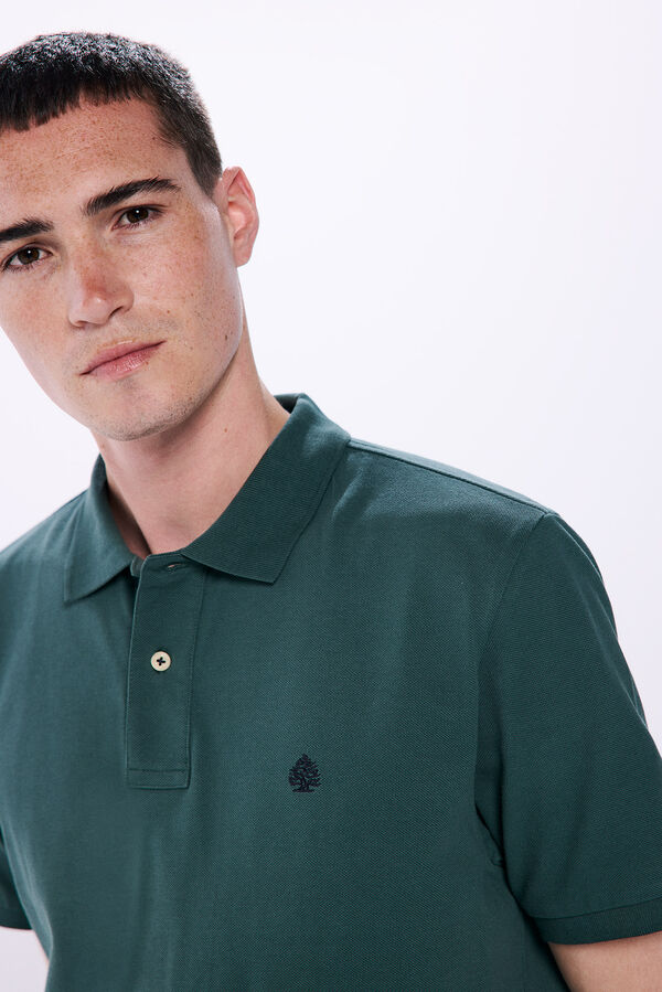 Springfield Regular fit basic piqué polo green