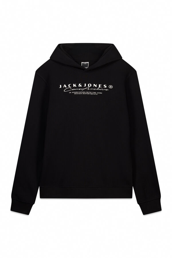 Jack & Jones Sudadera con capucha estampada negro
