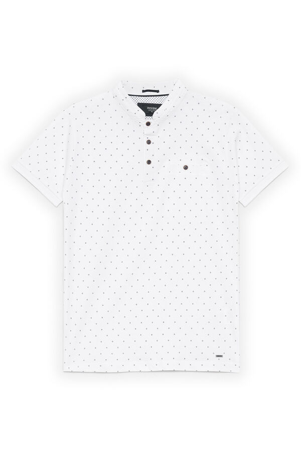 Springfield Poloshirt mit Mini-Print blanco