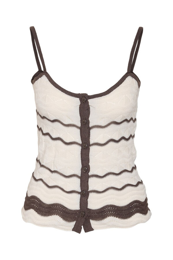 Noisy May Top de punto pointelle con tirantes gris