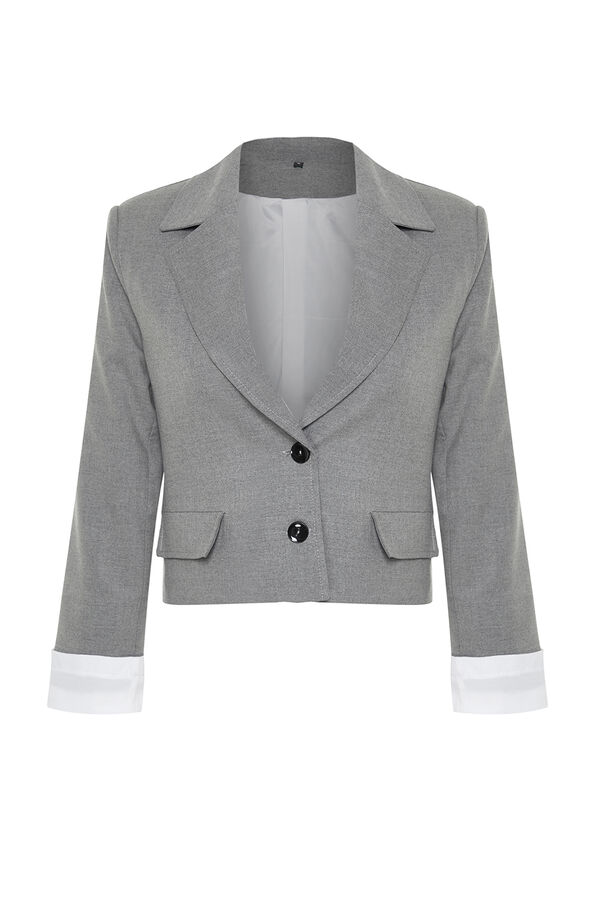 Trendyol Blazer cropped gris