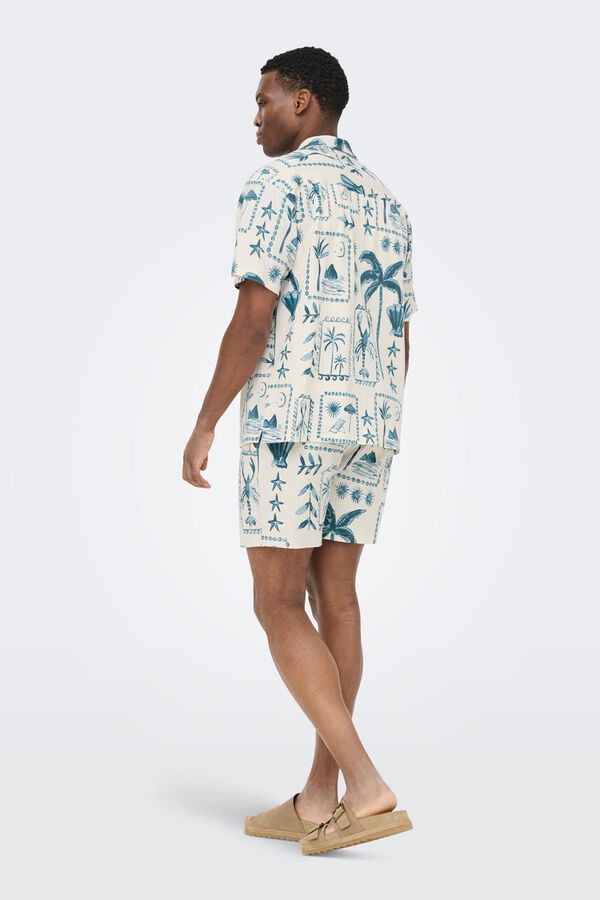 Only & Sons Textured Bermuda shorts white