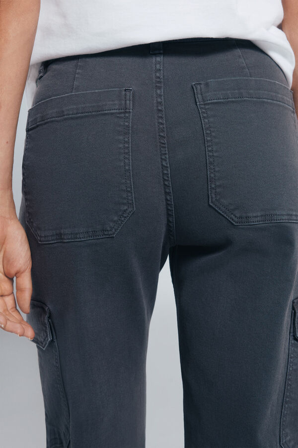 Springfield Pantalones cargo algodón gris