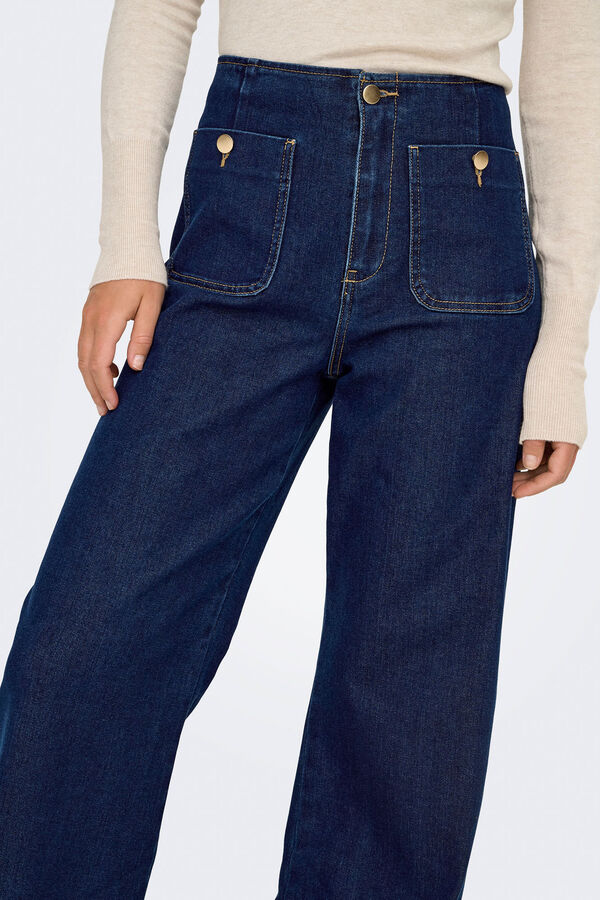 Only Jeans Wide Leg bolsillos azul