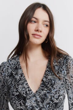 Springfield Vestido curto estampado manga comprida