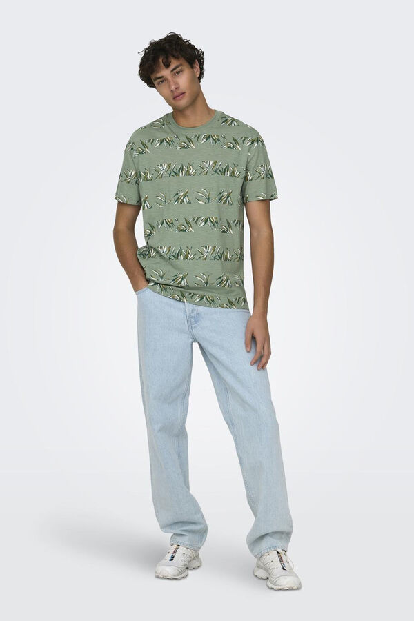 Springfield Camiseta estampado palmeras verde