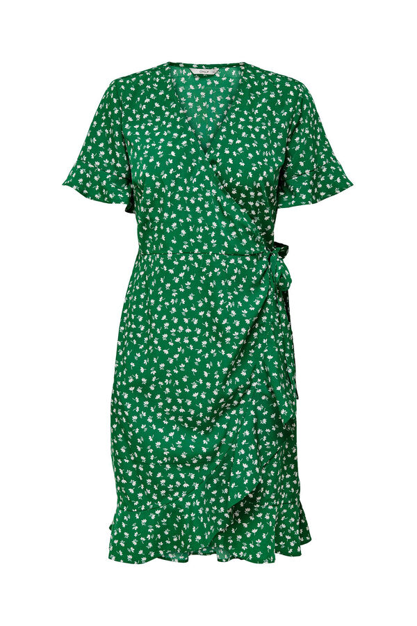 Springfield Kurzes überkreuztes Kleid grün