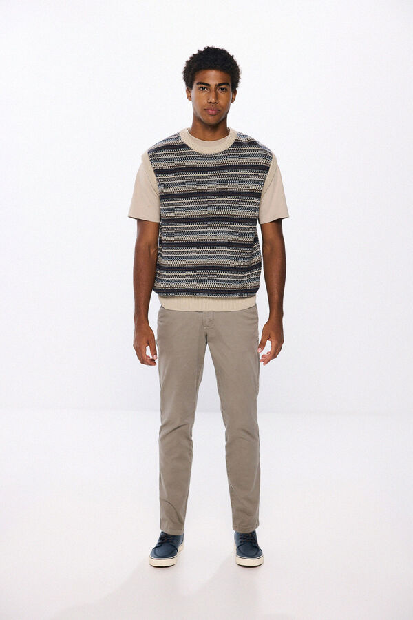 Springfield Relaxed fit washed color chinos pants boja peska