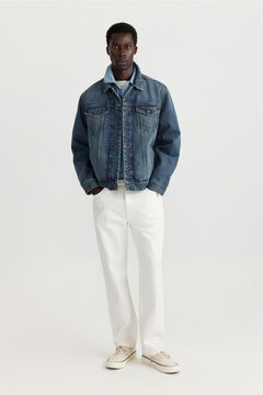 Springfield Overtinted medium wash denim jacket