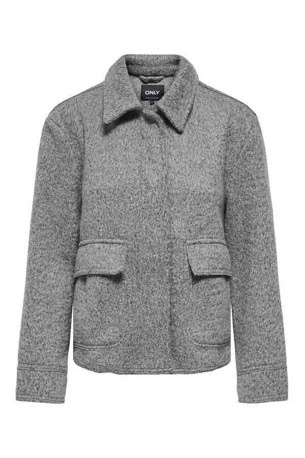 Only Short textured jacket grey