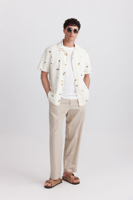 Camisa bowling manga corta bordad floral