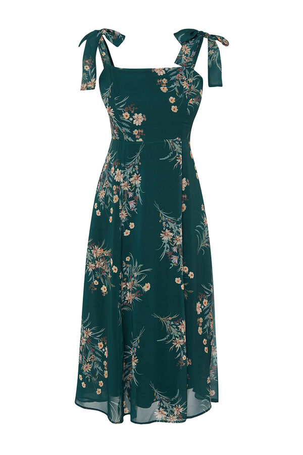 Trendyol Vestido midi tirantes lazos verde