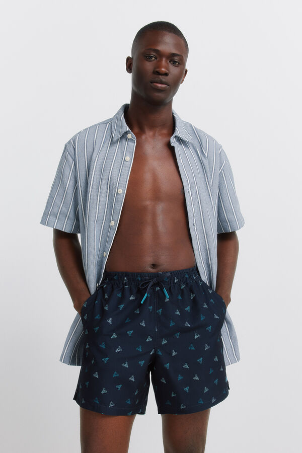 Springfield Fato de banho estampado lagostas azul