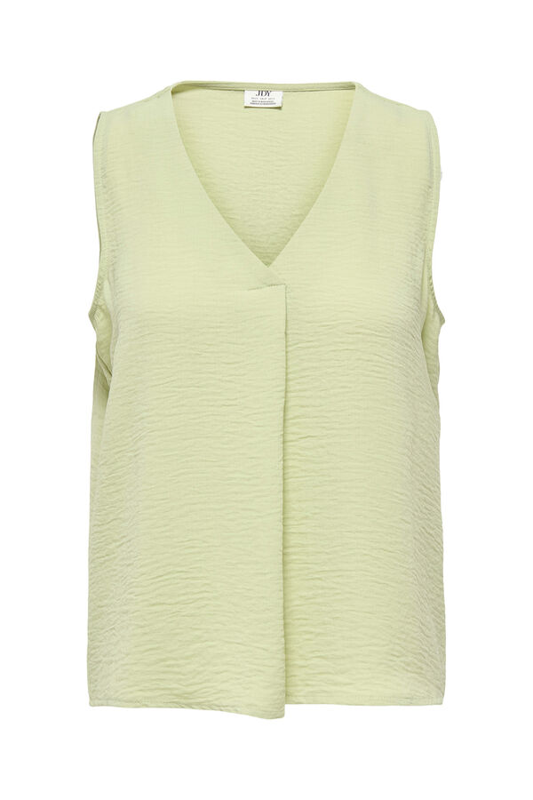 JDY Sleeveless front pleat blouse green
