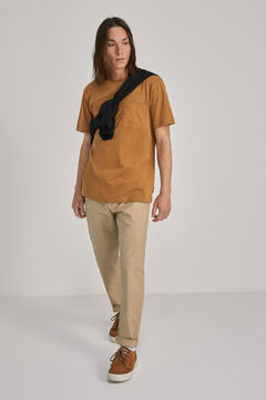 Springfield Basic T-shirt with patch pocket beige