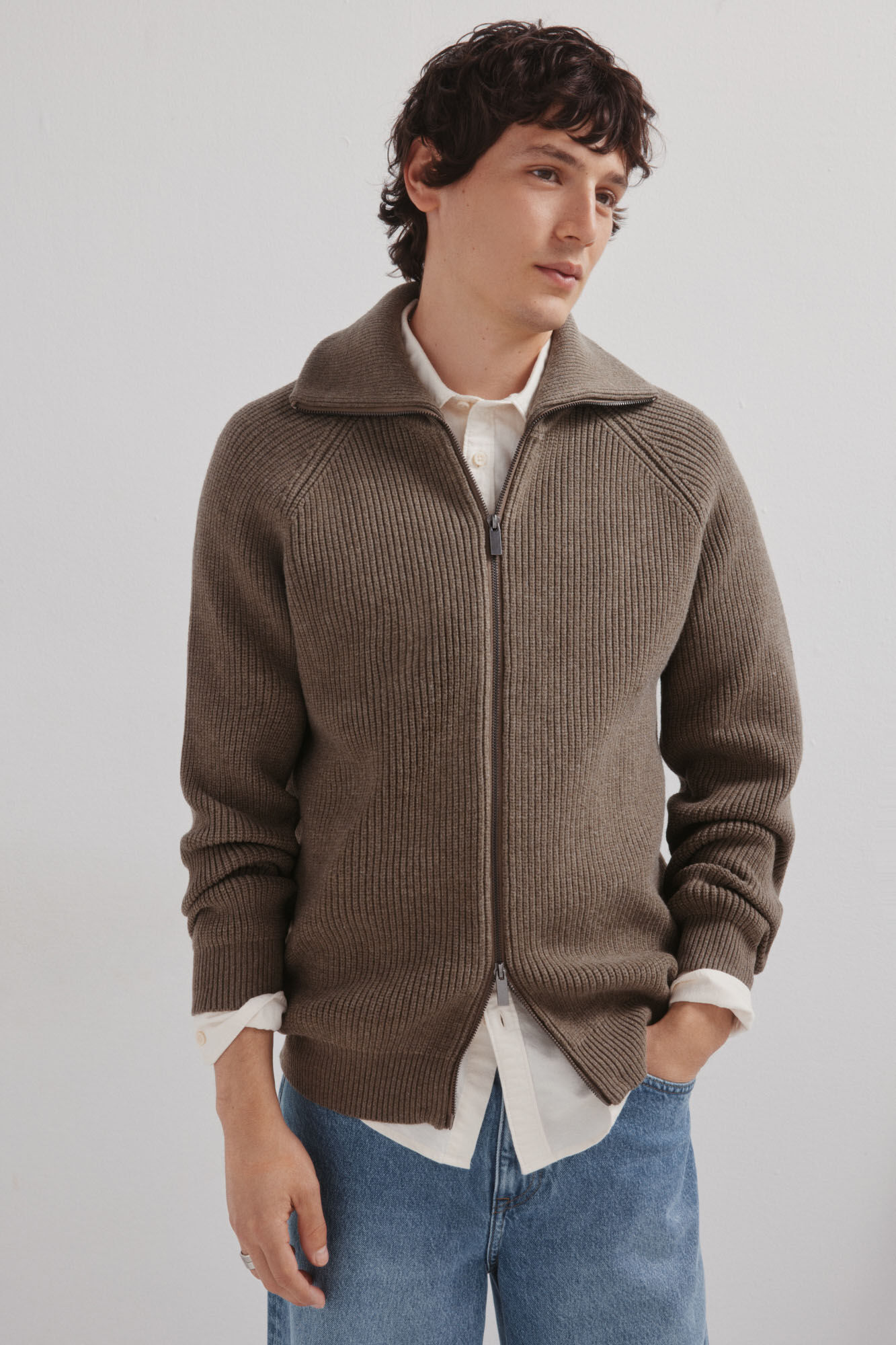 Springfield Cardigan ribbed knit jersey-knit
