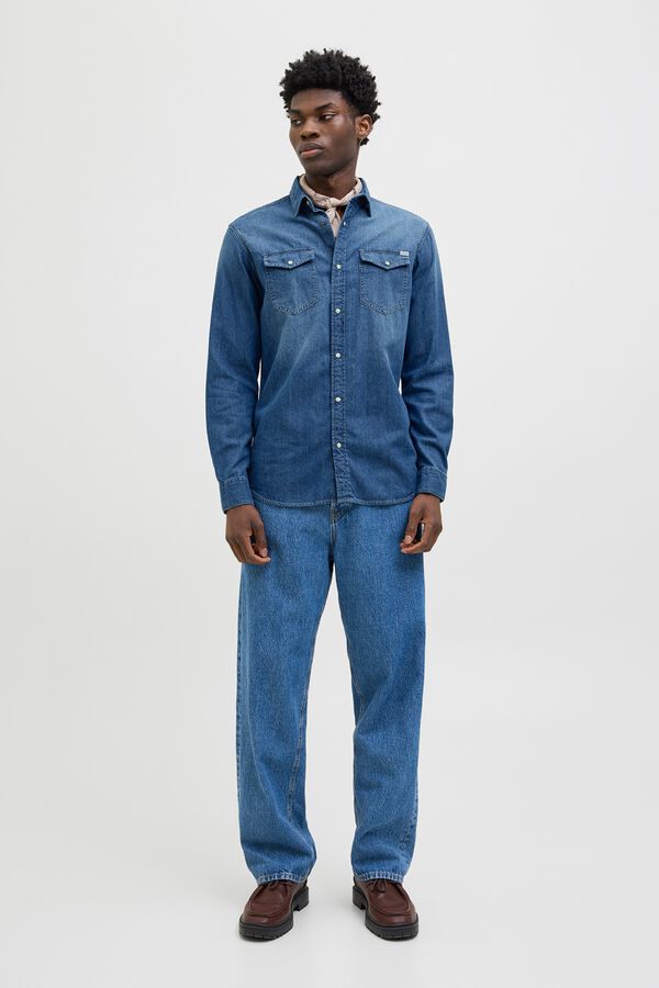 Jack & Jones Denim regular shirt blue