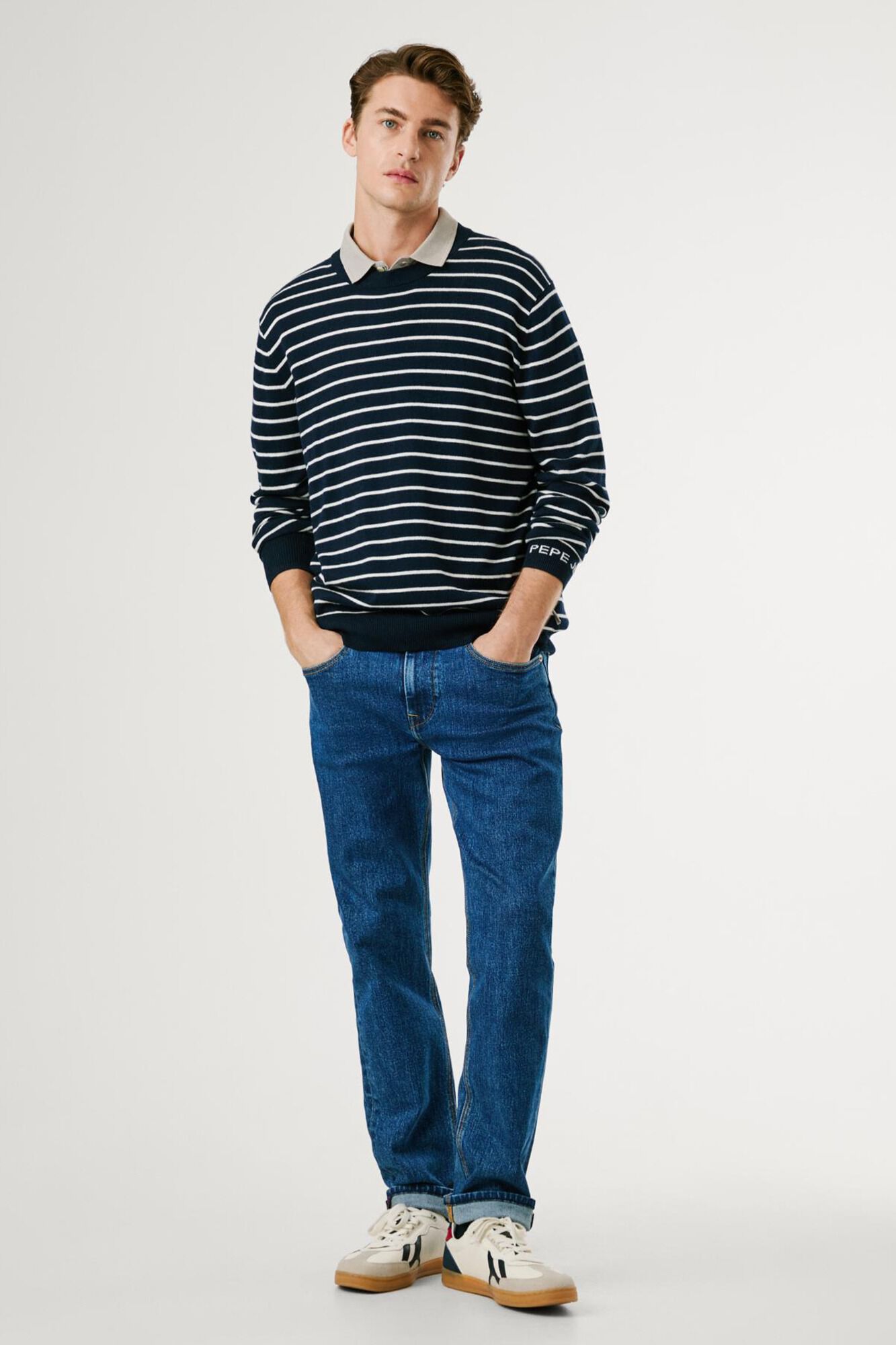Pepe Jeans Su&eacute;ter de malha listrado de corte regular