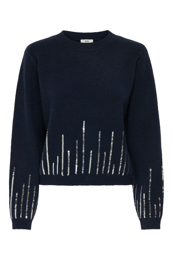 JDY Jersey cuello redondo azul