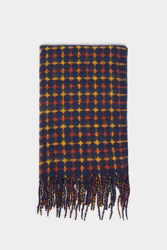 Springfield Textured checked scarf navy