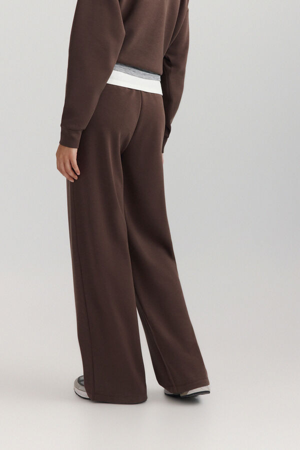 Springfield Soft sole wide leg sports trousers brown
