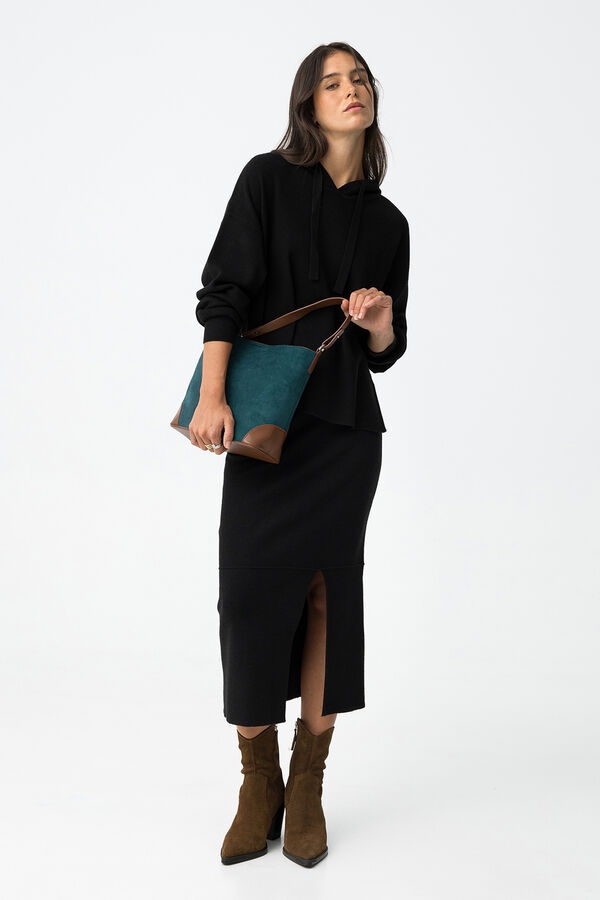 Tiffosi Skirt midi jersey-knit black
