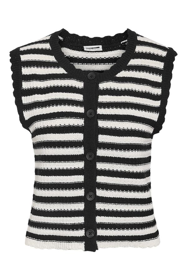 Noisy May Buttoned knit top white