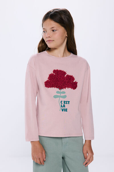 Springfield Camiseta feminina "Cest la Vie" rosa