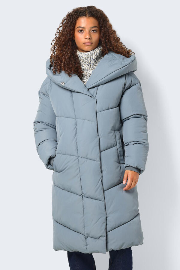 Noisy May Long quilted coat grey