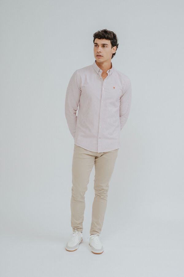 Celopman Camisa oxford mini raya rojo