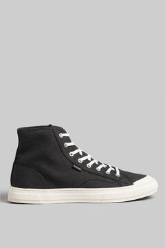 Springfield High-top sneakers in vegan leather vulcanized with Vintage Logo fekete