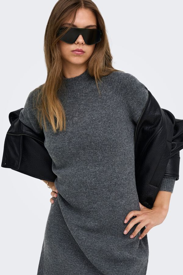 Only Midi-Strickkleid Grau