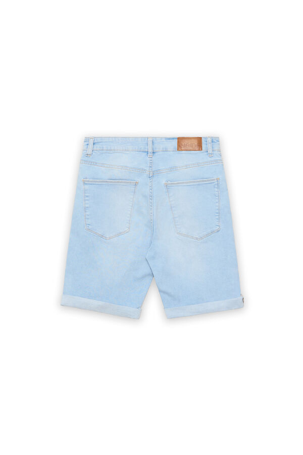 Springfield Enge Jeans-Bermudashorts blau