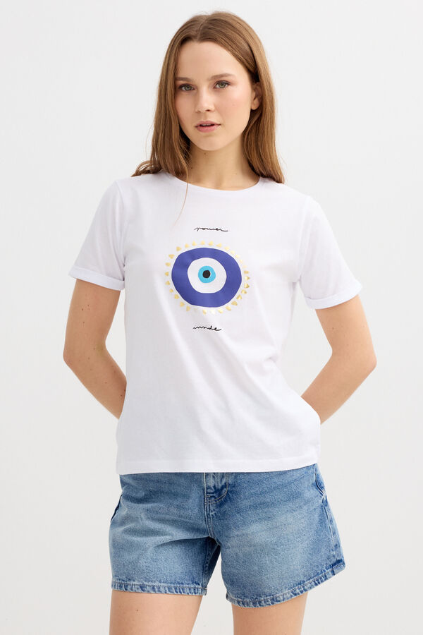 Inside Short sleeve T-shirt with print white