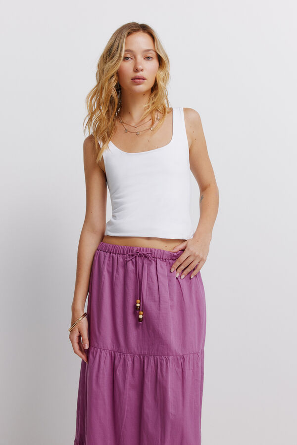 Springfield Jupe midi &agrave; volants rose