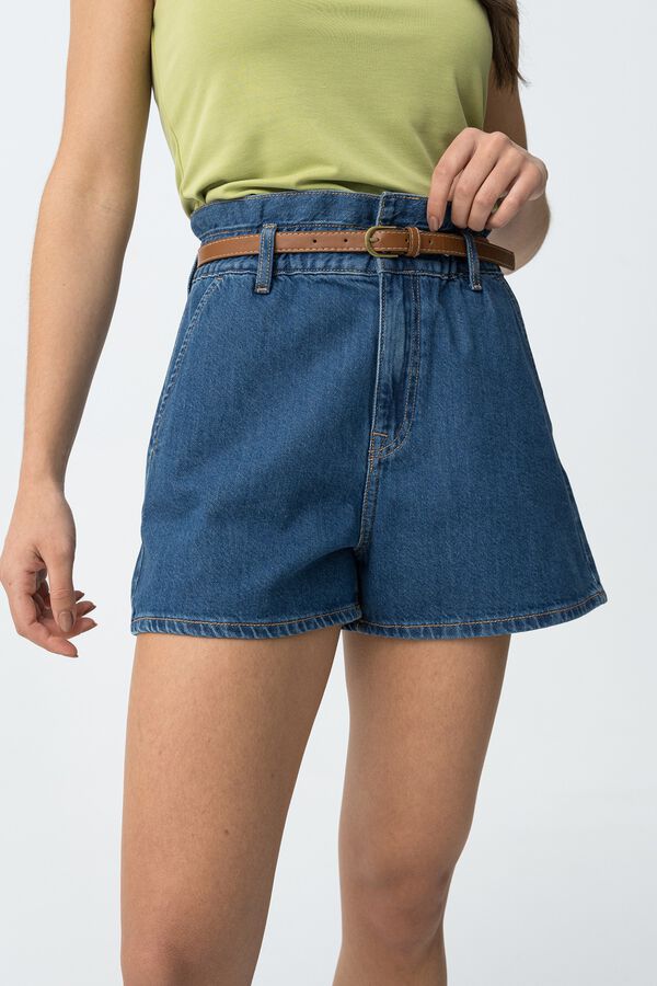 Tiffosi Shorts con cintur&oacute;n azul