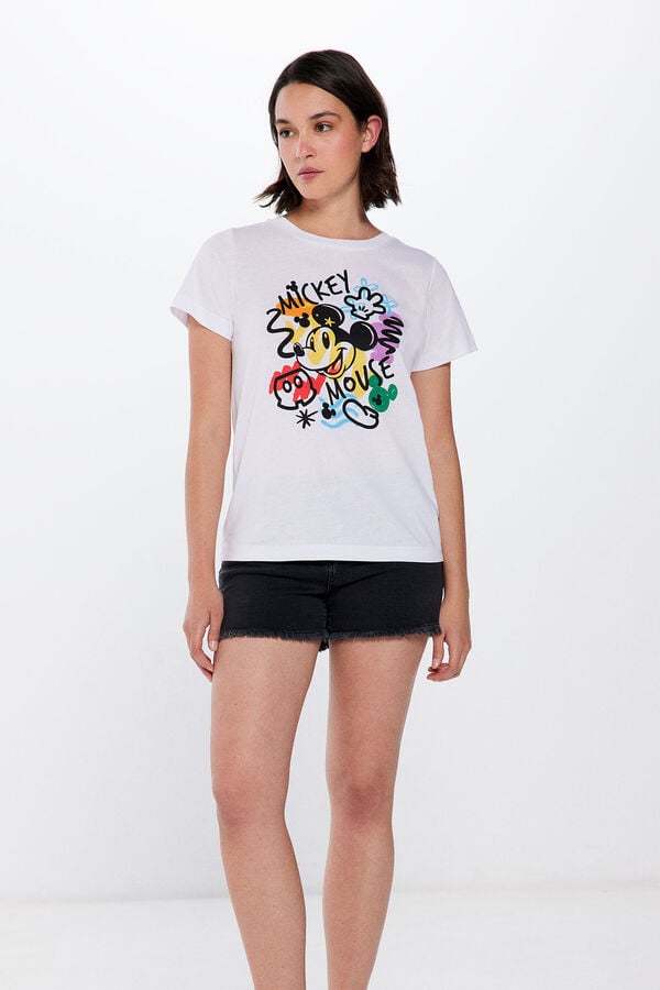 Springfield Mickey Mouse-Shirt blanco