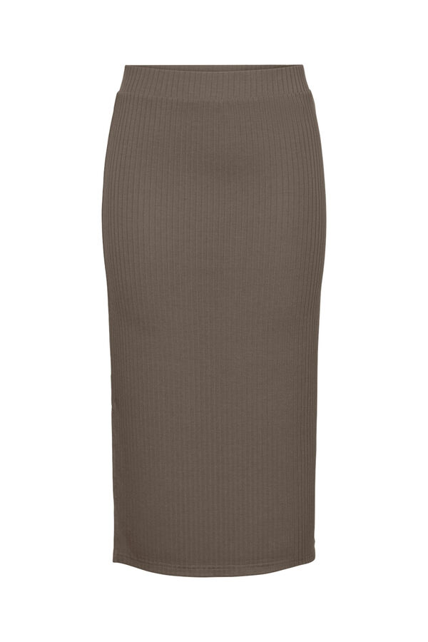 Pieces Falda midi gris