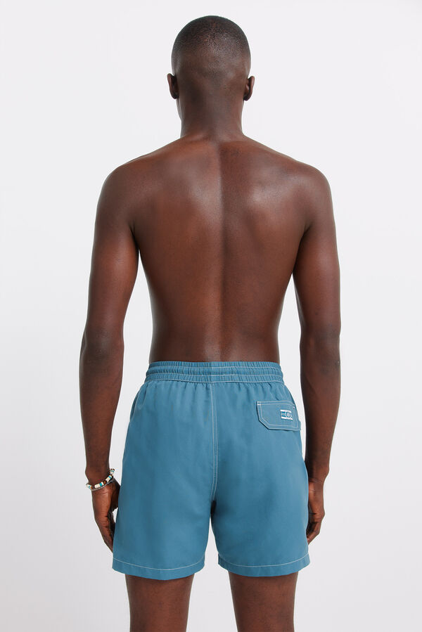 Springfield Maillot de bain uni &agrave; contrastes bleu