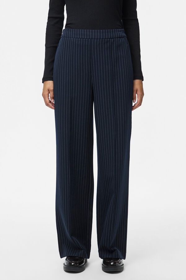 Pieces Wide leg tailored trousers grey