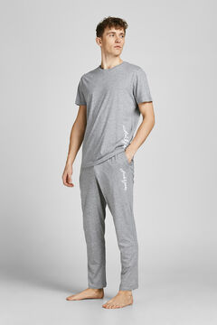 Springfield Pijama camiseta manga corta y pantalon largo gris claro