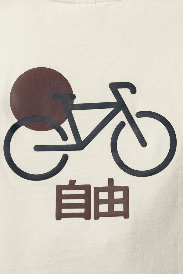 Springfield Kids Camisa de manga comprida de bicicleta japonesa para meninos bege