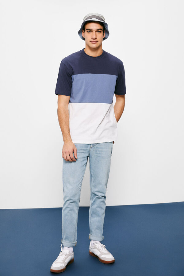 Springfield T-Shirt Block Farbe blau